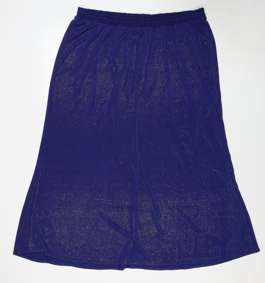 essence Womens Blue Polyester Swing Skirt Size 22