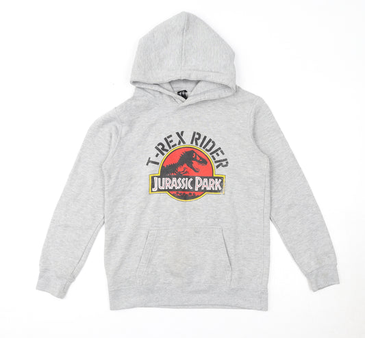 SOL'S Boys Grey Cotton Pullover Hoodie Size 12 Years Pullover - Jurassic Park