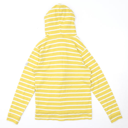 Lazy Jacks Womens Yellow Striped Cotton Full Zip Hoodie Size 10 Zip