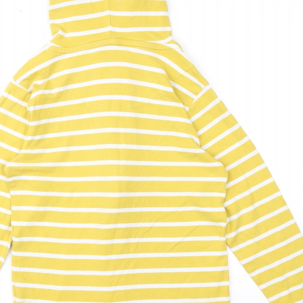 Lazy Jacks Womens Yellow Striped Cotton Full Zip Hoodie Size 10 Zip