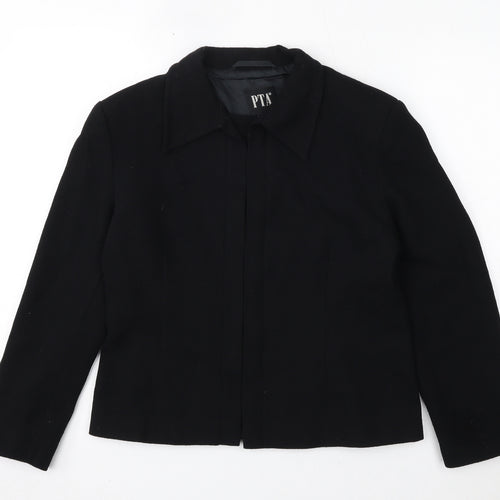 PTA Womens Black Wool Jacket Blazer Size 10
