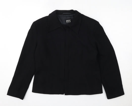 PTA Womens Black Wool Jacket Blazer Size 10