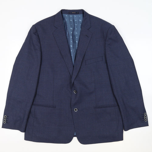 Magee Mens Blue Wool Jacket Suit Jacket Size 46 Regular