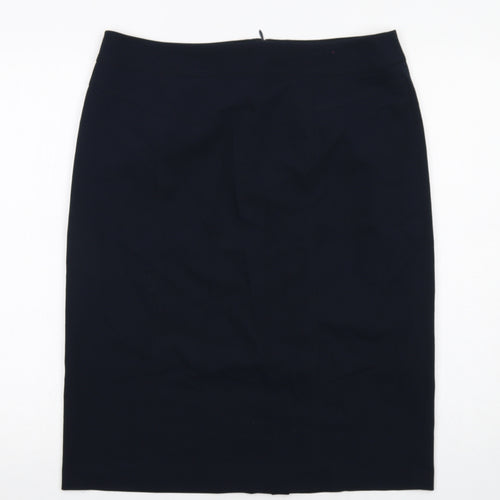 Lebek Womens Blue Polyester A-Line Skirt Size 14 Zip