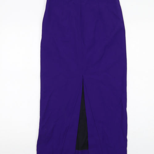 Zara Womens Purple Polyester A-Line Skirt Size XS Zip