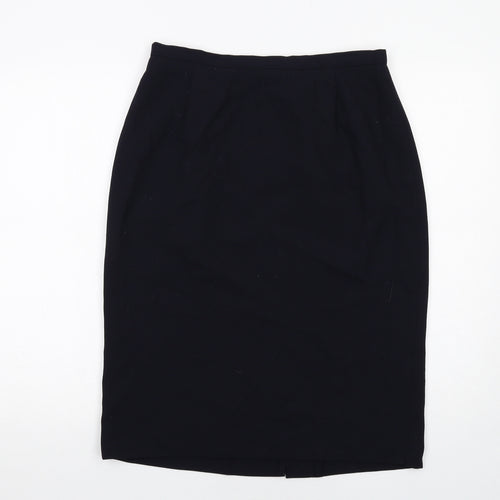 Annie Brooks Womens Blue Polyester A-Line Skirt Size 14 Zip