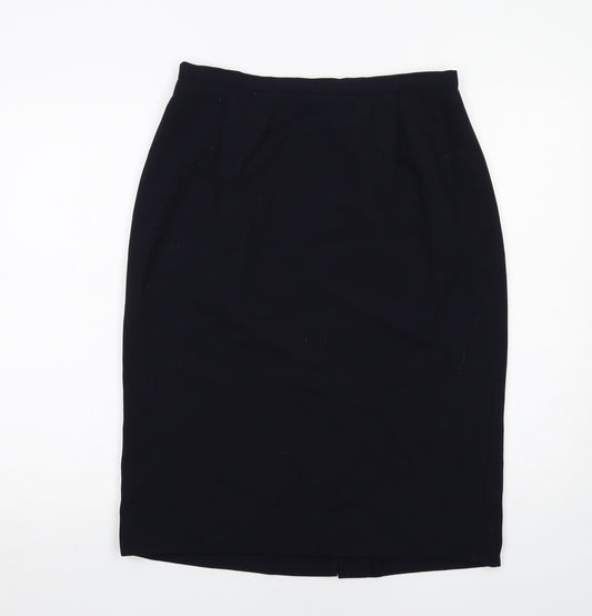 Annie Brooks Womens Blue Polyester A-Line Skirt Size 14 Zip
