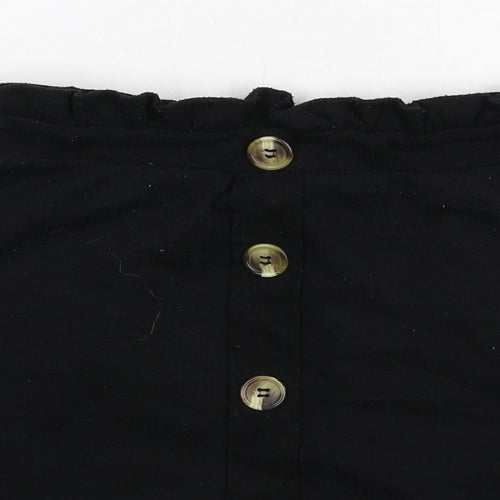 New Look Womens Black Polyester A-Line Skirt Size 8
