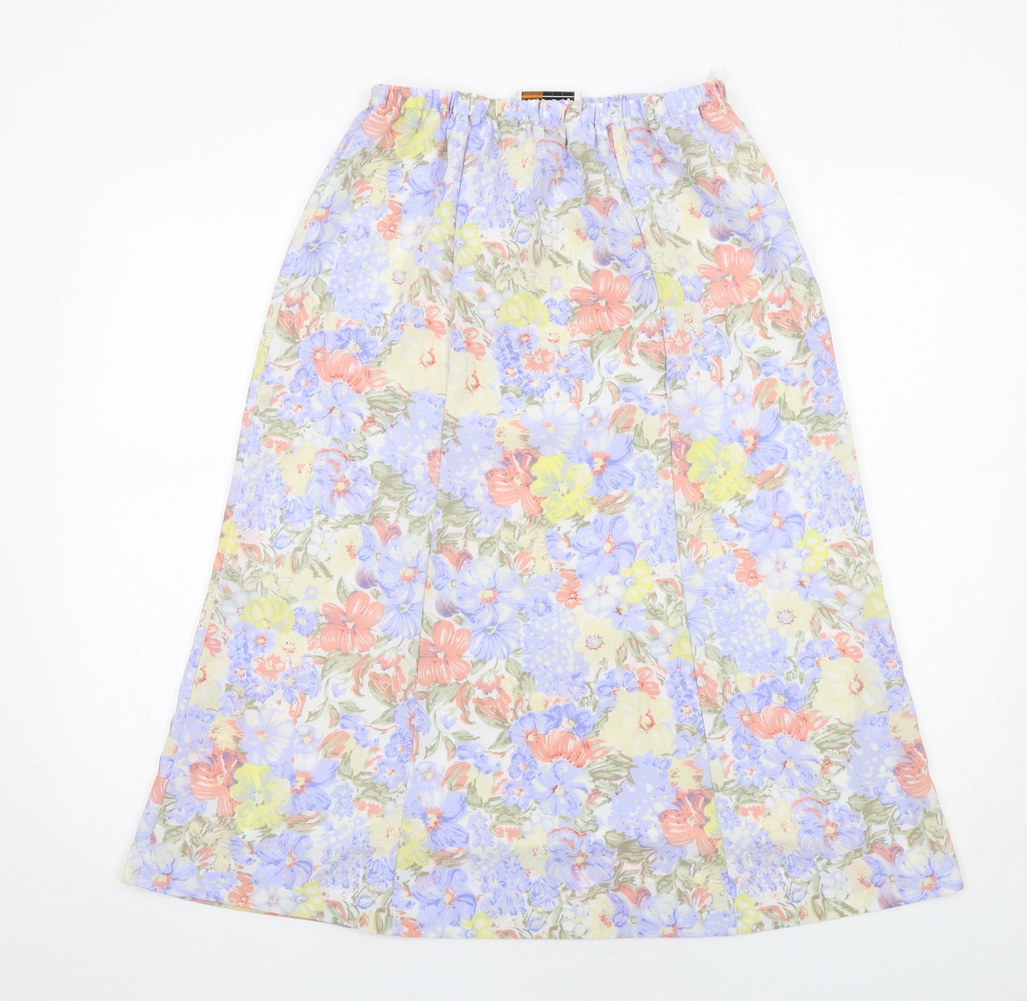Richard Stump Womens Blue Floral Polyester A-Line Skirt Size 12