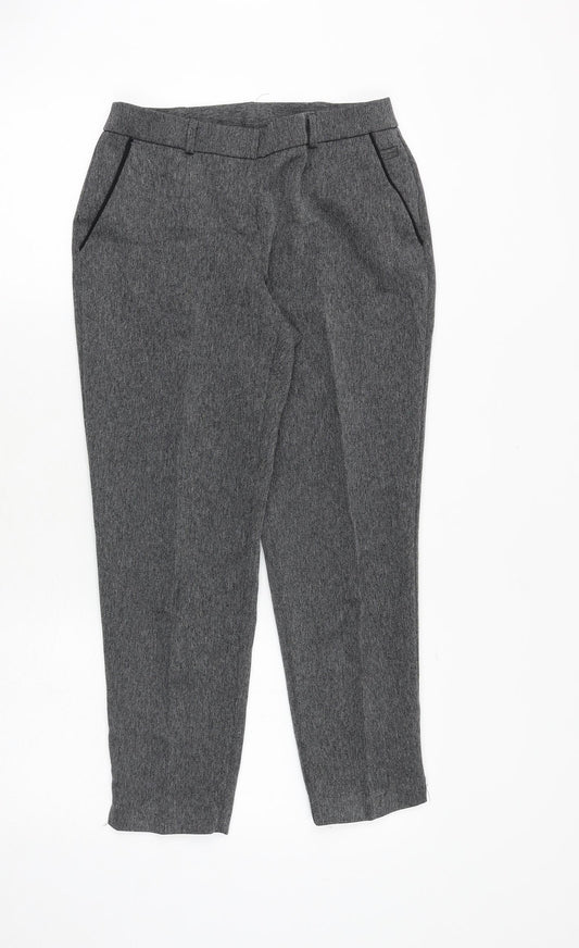 Dorothy Perkins Womens Grey Polyester Chino Trousers Size 6 Regular Zip