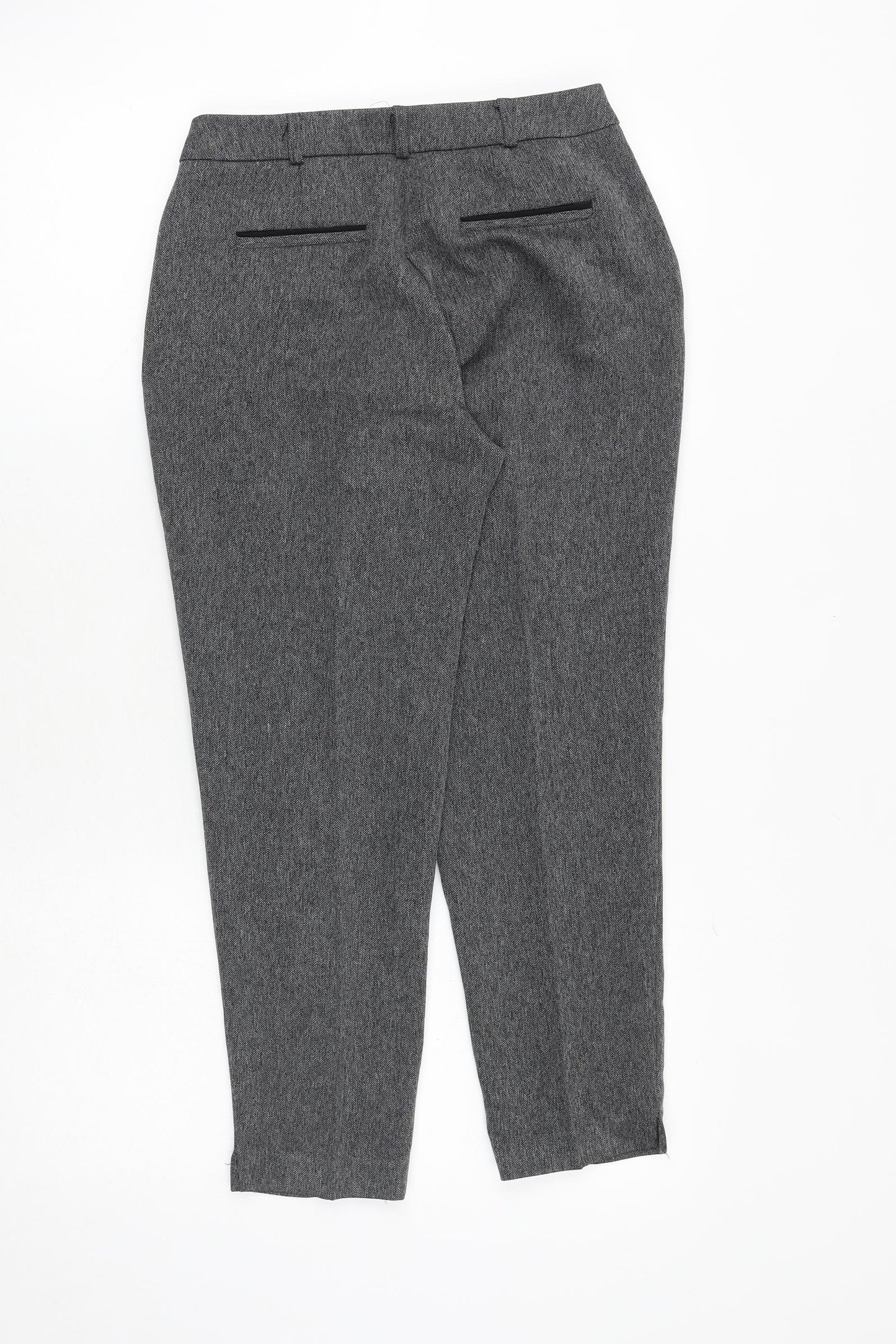 Dorothy Perkins Womens Grey Polyester Chino Trousers Size 6 Regular Zip