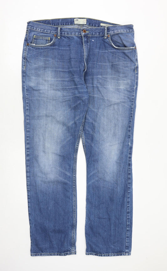 North Coast Mens Blue Cotton Straight Jeans Size 40 in Regular Zip