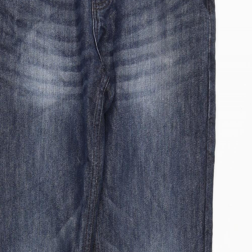 Smith & Jones Mens Blue Cotton Straight Jeans Size 32 in L34 in Regular Zip