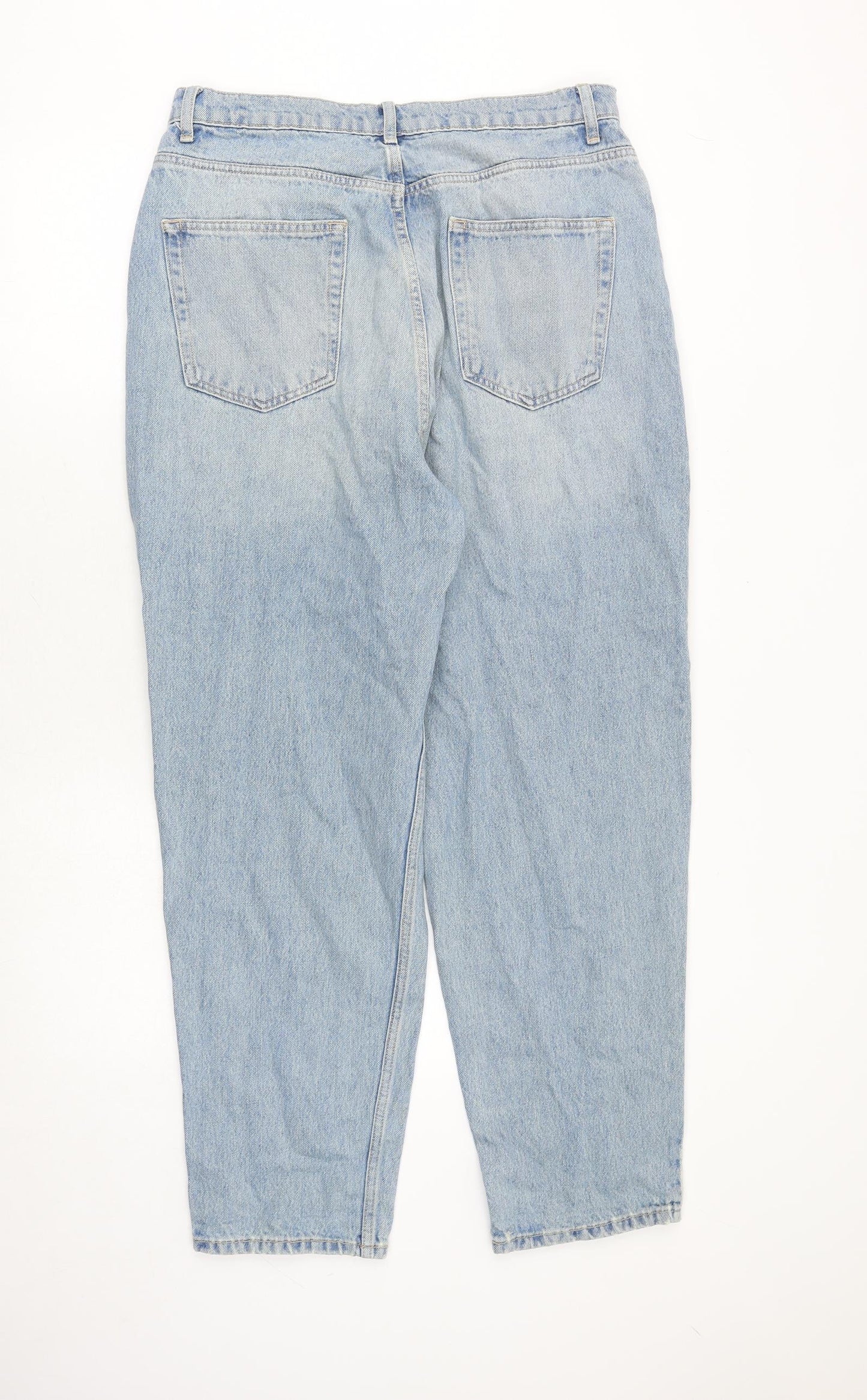 ASOS Womens Blue Cotton Mom Jeans Size 34 in L30 in Regular Zip