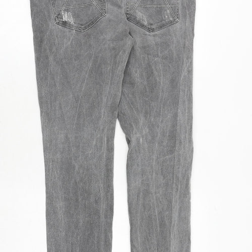 absent Mens Grey Herringbone Cotton Skinny Jeans Size 34 in Regular Zip