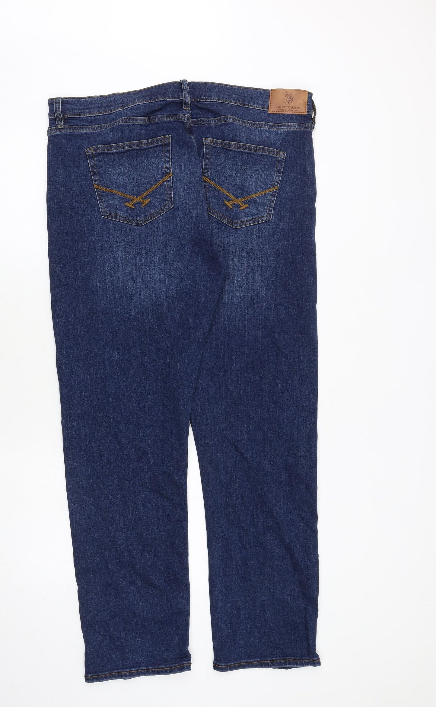 US Polo Assn. Mens Blue Cotton Straight Jeans Size 39 in Regular Zip