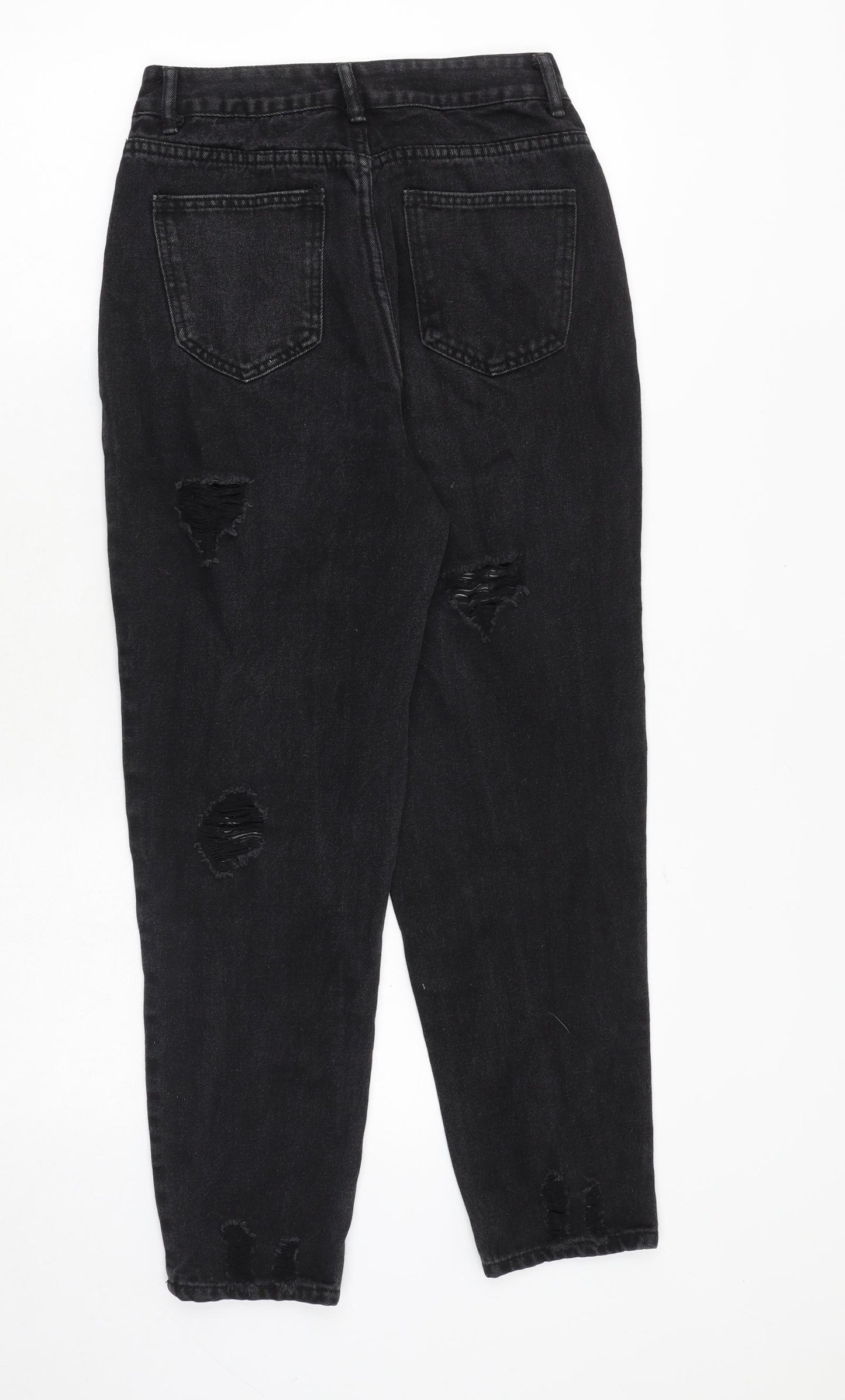 Saint Genies Womens Black Cotton Mom Jeans Size 8 Regular Zip