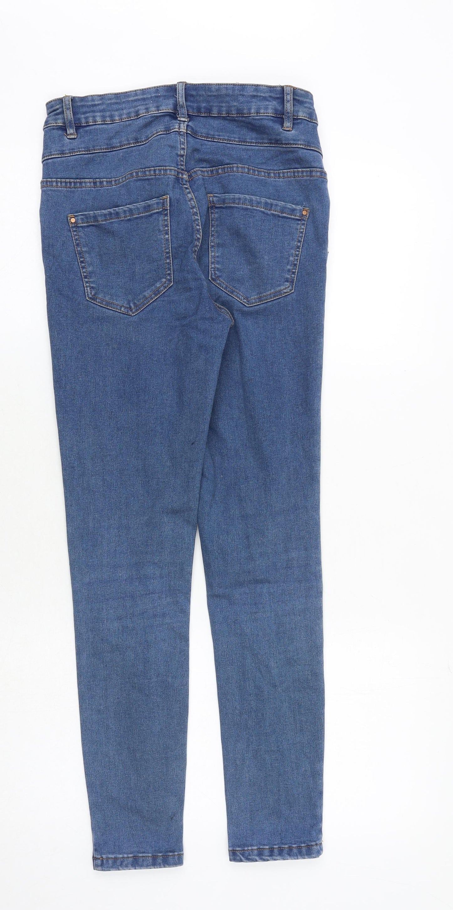 New Look Womens Blue Cotton Skinny Jeans Size 8 Slim Zip