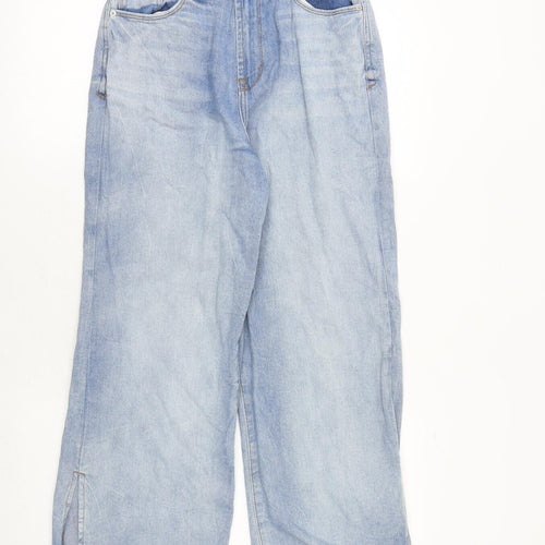 Kensie Jeans Womens Blue Cotton Wide-Leg Jeans Size 26 in Regular Zip
