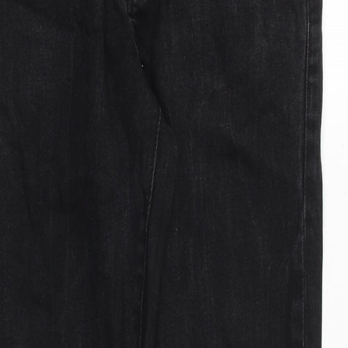 Topman Mens Black Cotton Straight Jeans Size 30 in L30 in Slim Zip