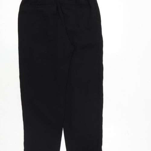 Topshop Womens Black Polyester Trousers Size 6 Regular Tie