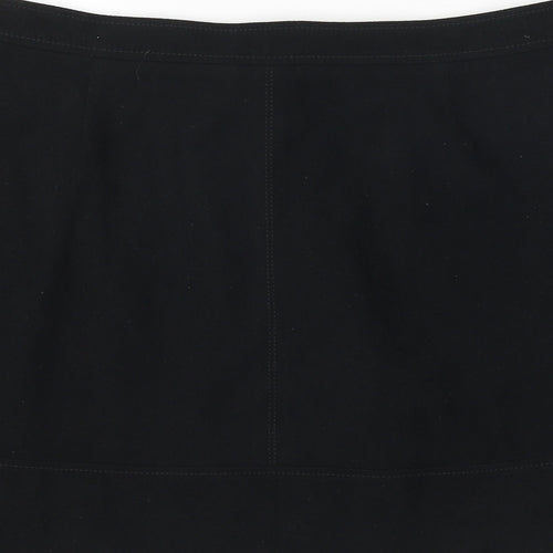 New Look Womens Black Polyester A-Line Skirt Size 16 Zip