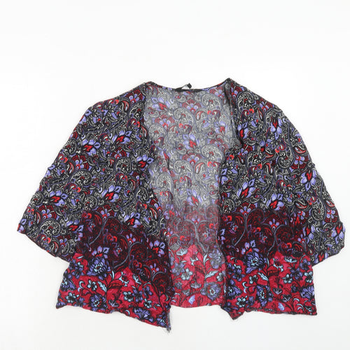 New Look Womens Multicoloured Paisley Viscose Kimono Blouse Size 12 V-Neck