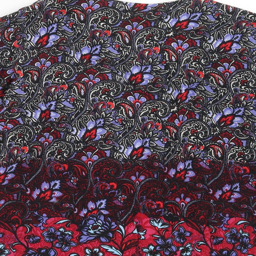 New Look Womens Multicoloured Paisley Viscose Kimono Blouse Size 12 V-Neck