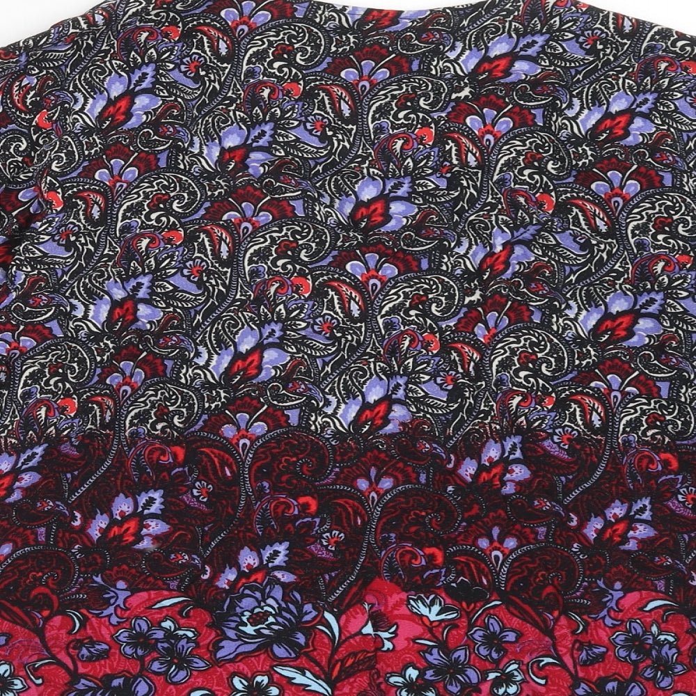 New Look Womens Multicoloured Paisley Viscose Kimono Blouse Size 12 V-Neck