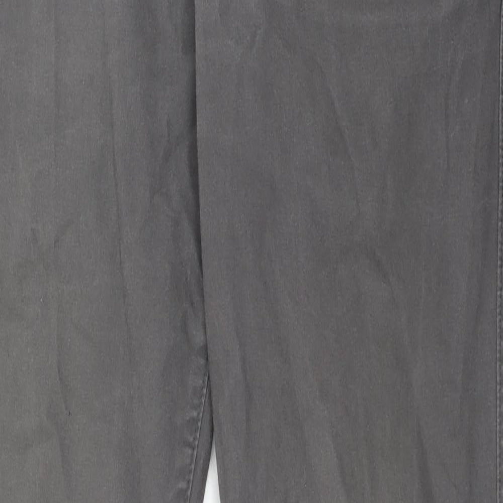 H&M Mens Grey Cotton Trousers Size 32 in Regular Zip