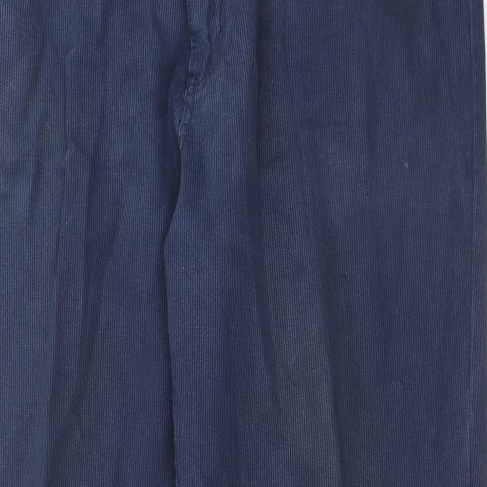 G-Division Mens Blue Cotton Trousers Size 36 in L29 in Regular Zip