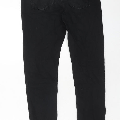 River Island Mens Black Cotton Skinny Jeans Size 28 in L32 in Regular Zip
