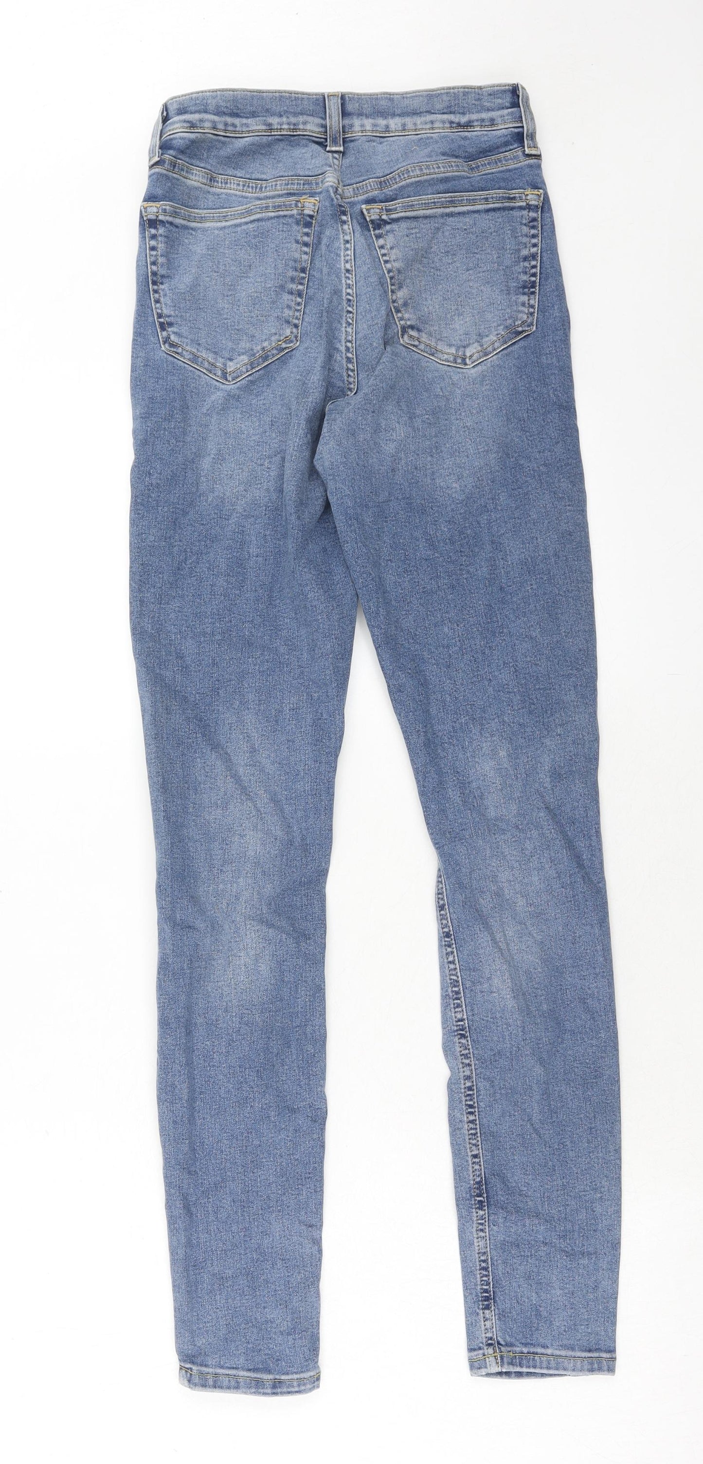 Topshop Womens Blue Cotton Skinny Jeans Size 26 in L34 in Regular Zip