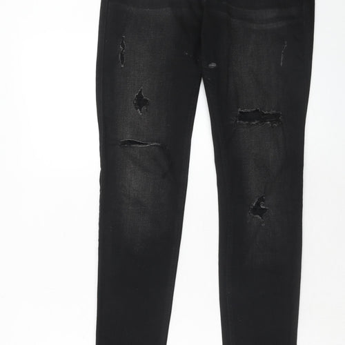 Hollister Mens Black Cotton Skinny Jeans Size 28 in L30 in Regular Zip