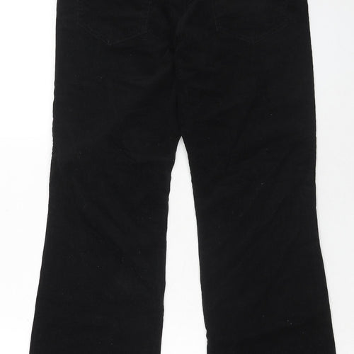 Marks and Spencer Womens Black Cotton Trousers Size 10 Regular Zip