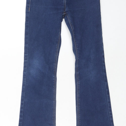 NEXT Girls Blue Cotton Bootcut Jeans Size 8 Years Regular Zip