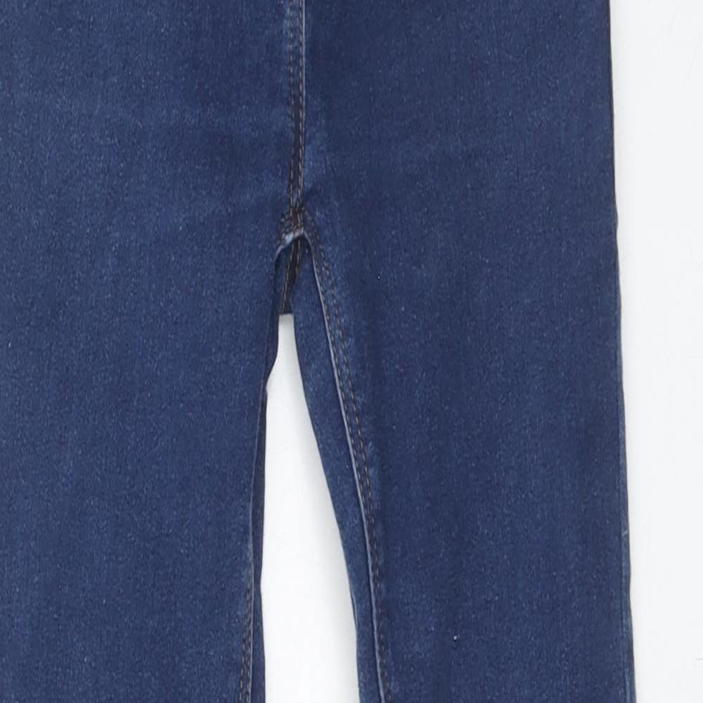 NEXT Girls Blue Cotton Bootcut Jeans Size 8 Years Regular Zip