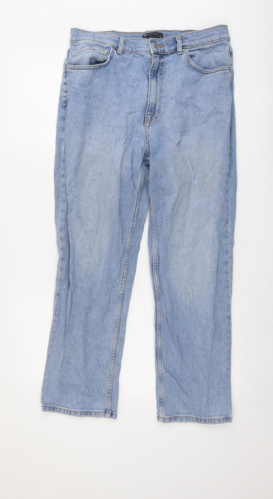 ASOS Mens Blue Cotton Straight Jeans Size 32 in L32 in Regular Button