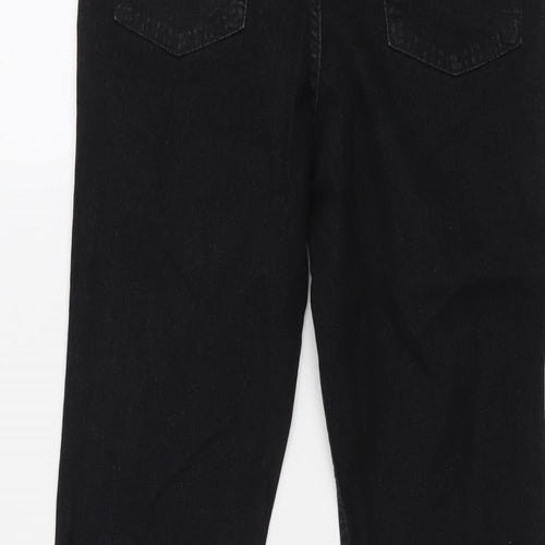 Marks and Spencer Womens Black Cotton Straight Jeans Size 10 L20 in Regular Button