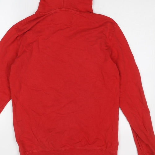 Replay Mens Red Cotton Pullover Hoodie Size S