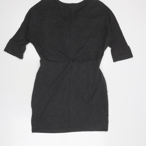Whistles Womens Grey Viscose Sheath Size 10 Scoop Neck Pullover