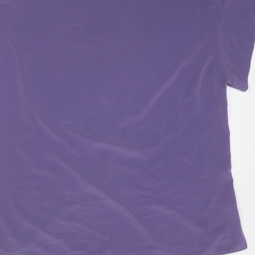 Windsmoor Womens Purple Polyester Basic Button-Up Size 16 Round Neck