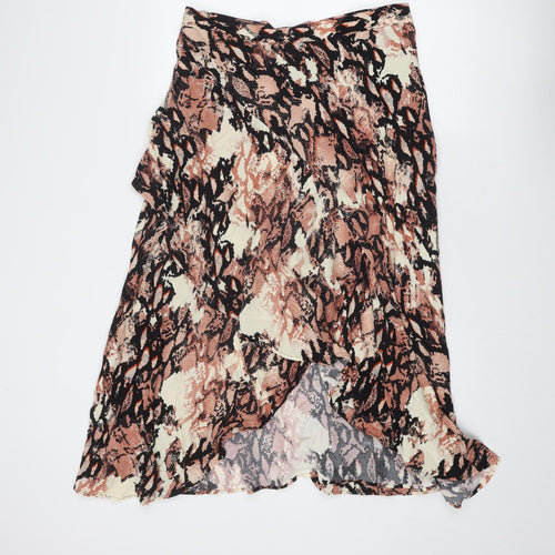 Marks and Spencer Womens Multicoloured Animal Print Viscose A-Line Skirt Size 34 in Zip - Snake Print