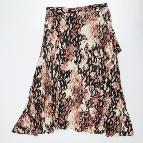 Marks and Spencer Womens Multicoloured Animal Print Viscose A-Line Skirt Size 34 in Zip - Snake Print