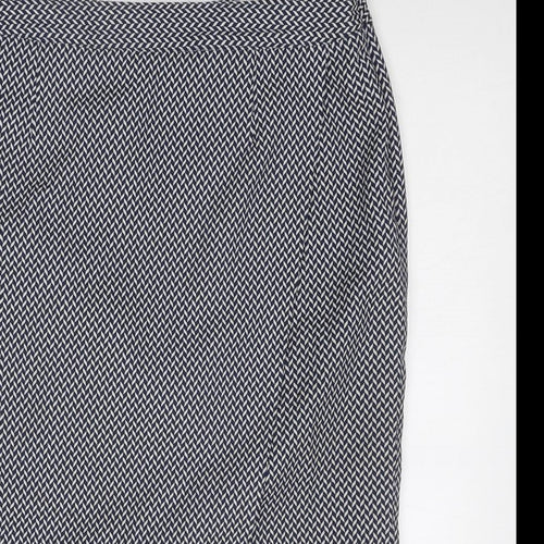 NEXT Womens Blue Geometric Polyester Straight & Pencil Skirt Size 14 Zip