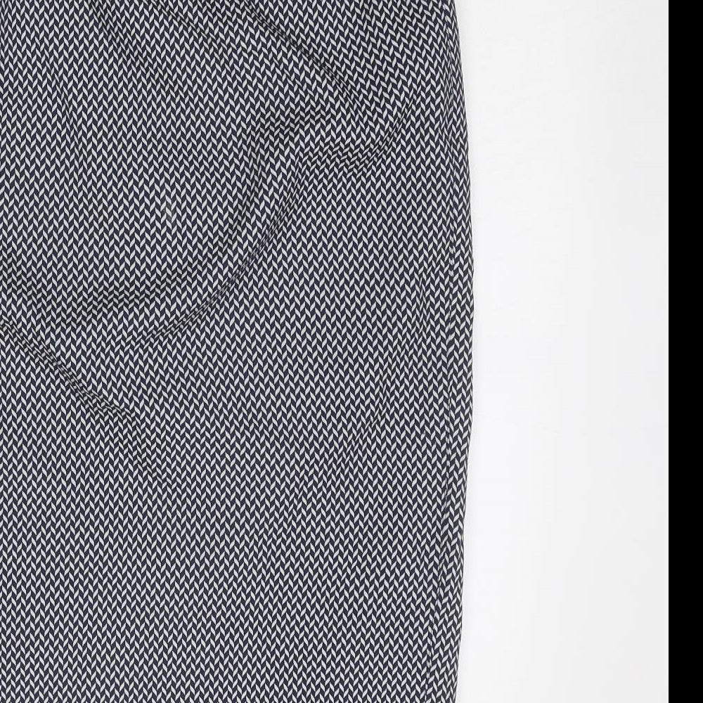 NEXT Womens Blue Geometric Polyester Straight & Pencil Skirt Size 14 Zip