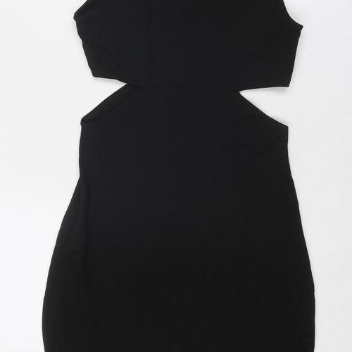 NA-KD Womens Black Viscose Mini Size M Boat Neck Pullover