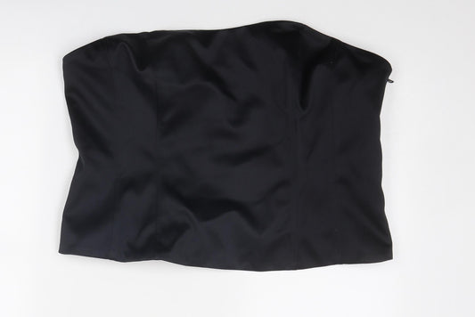 Marks and Spencer Womens Black Polyester Cropped Blouse Size 20 Square Neck - Strapless