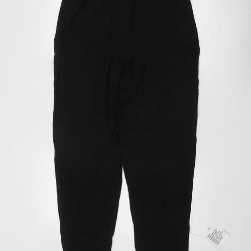 ASOS Womens Black Viscose Trousers Size 10 Regular Zip