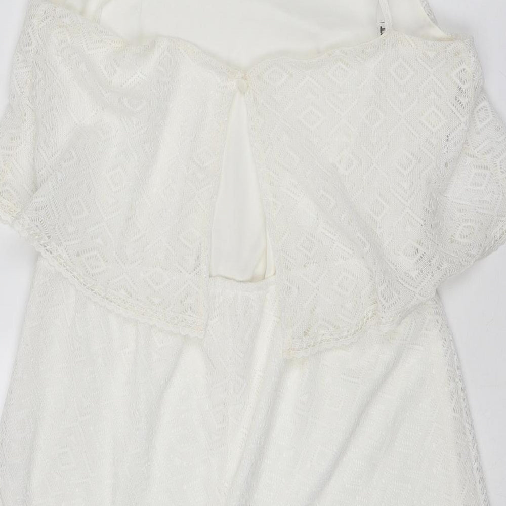 MRP Womens White Polyester Playsuit One-Piece Size 16 Button